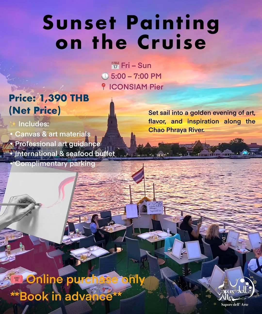 Sunset Painting On the Cruise