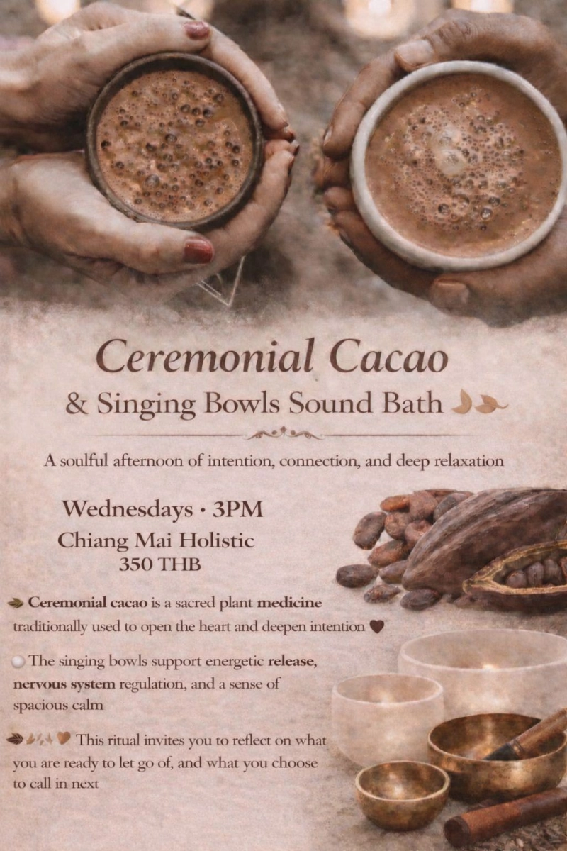 Ceremonial Cacao + Tibetan & Crystal Singing Bowls Sound Bath