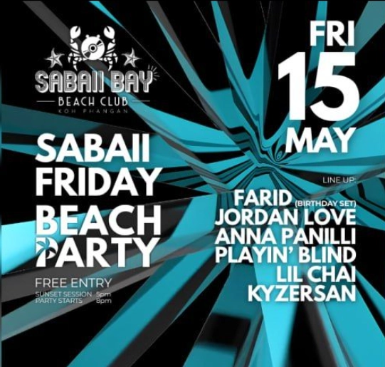 Sabaii Friday Beach Party