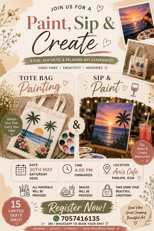 Tote Bag Painting - Sip & Paint Session