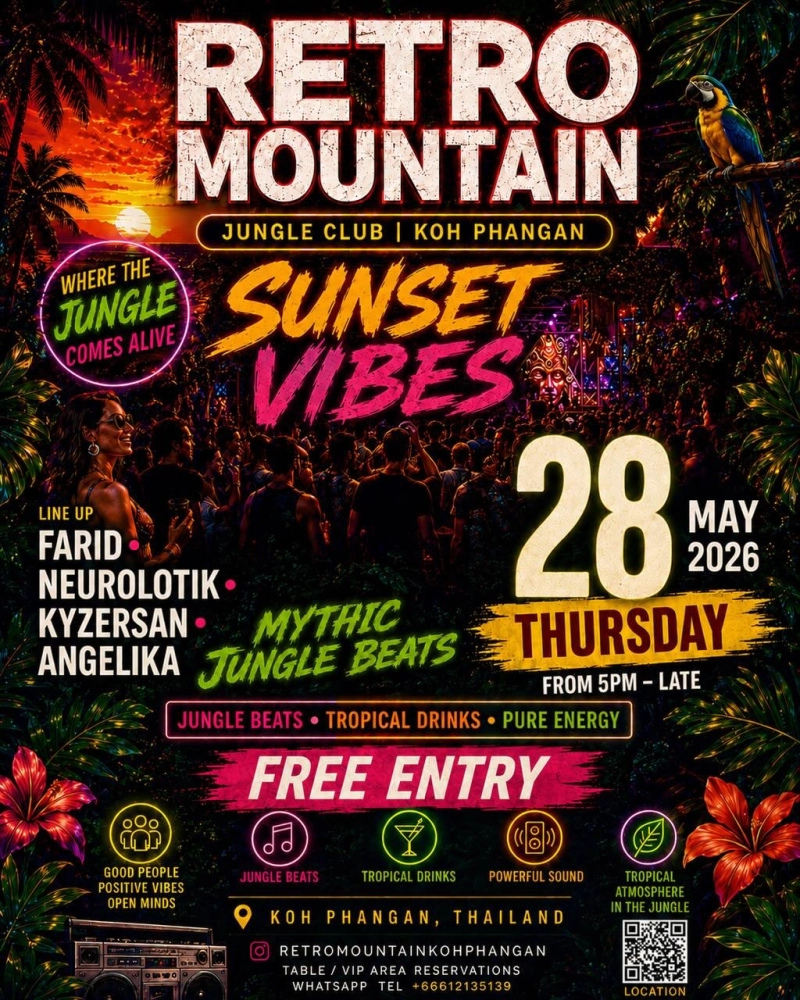 Sunset Vibes at Retro Mountain