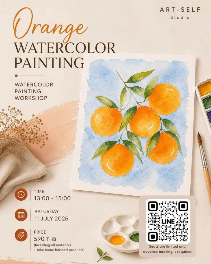Orange Watercolor Painting