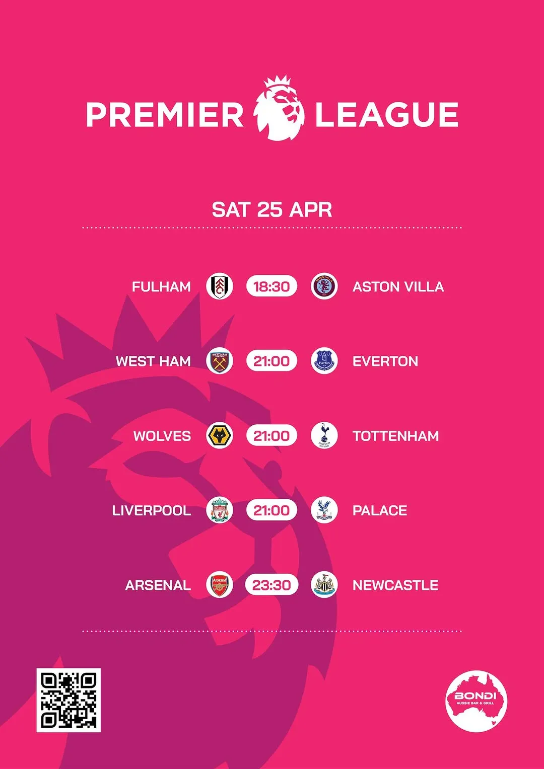 Premier League Saturday Matches