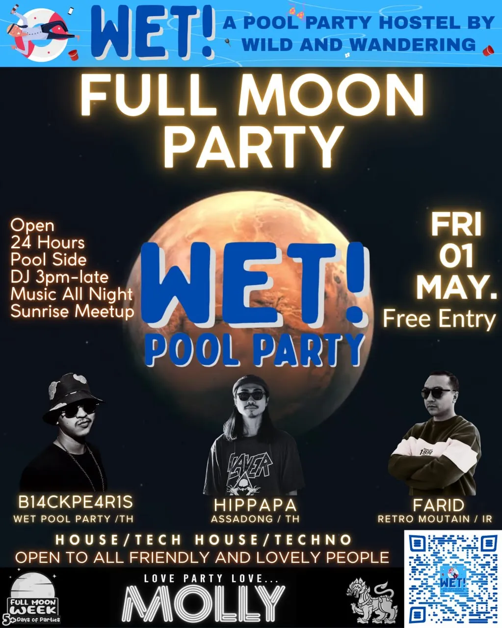 24-Hour Full Moon Pool Party