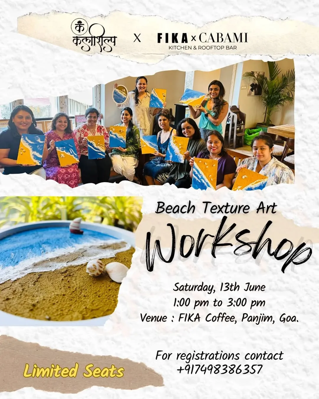 Coastal Hues Beach Texture Art Workshop