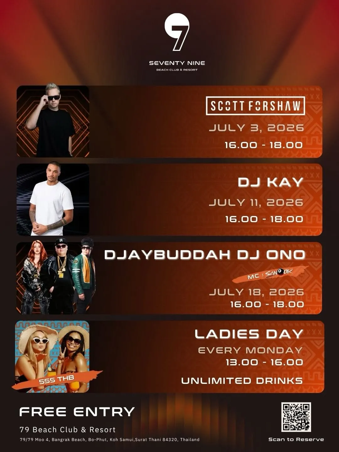 July Beach Club Events